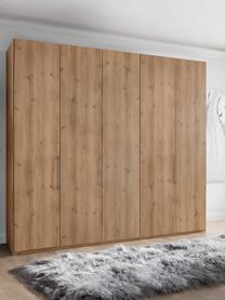 Drehtürenschrank Monaco, 5-türig, Korpus: Holzwerkstoff, foliert, Griffe: Metall, beschichtet, Holz, B 246 x H 216 cm