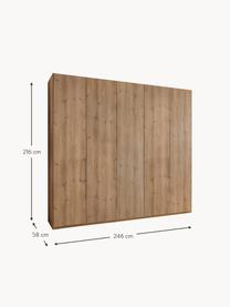 Drehtürenschrank Monaco, 5-türig, Korpus: Holzwerkstoff, foliert, Griffe: Metall, beschichtet, Holz, B 246 x H 216 cm