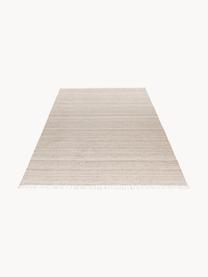 Tapis d'intérieur/d'extérieur tissé main avec franges Nador, 100 % polyéthylène, Beige clair, larg. 80 x long. 150 cm (taille XS)