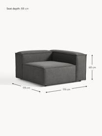 Módulo de esquina sofá Lennon, Tapizado: 100% poliéster Alta resis, Estructura: madera contrachapada de p, Patas: plástico Este producto es, Tejido gris antracita, An 119 x F 119 cm, chaise longue izquierda