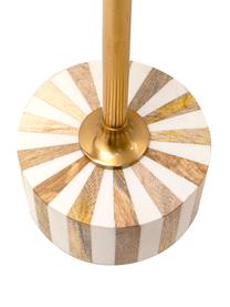 Ręcznie wykonany okrągły stolik pomocniczy Domero, Stelaż: metal powlekany, Drewno naturalne lakierowane na jasno, Ø 25 x 50 cm