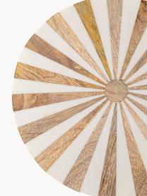 Ręcznie wykonany okrągły stolik pomocniczy Domero, Stelaż: metal powlekany, Drewno naturalne lakierowane na jasno, Ø 25 x 50 cm