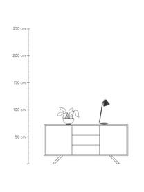 Lámpara de escritorio Pine, Pantalla: metal, Estructura: metal, Cable: plástico, Negro, dorado, An 15 x Al 47 cm