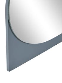 Ovaler Kosmetikspiegel Mica mit grauem Holzrahmen, Rahmen: Mitteldichte Holzfaserpla, Spiegelfläche: Spiegelglas, Grau, B 23 x H 16 cm