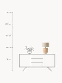 Grosse Keramik-Tischlampe Eileen, Lampenschirm: Leinen (100 % Polyester), Hellbeige, matt, Ø 33 x H 48 cm