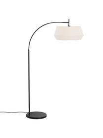 Veľká podlahová lampa zo skladanej textílie Dicte, Biela, čierna, Š 53 x V 180 cm