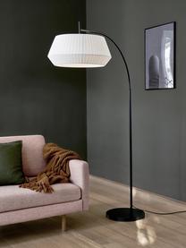 Velká oblouková lampa Dicte, Bílá, černá, Š 104 cm, V 180 cm