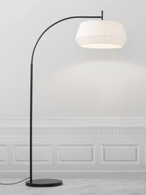 Velká oblouková lampa Dicte, Bílá, černá, Š 104 cm, V 180 cm