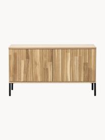 Mueble TV de madera de roble Avourio, 2 puertas, Estructura: madera de roble, Patas: metal recubierto Este pro, Madera de roble, An 100 x Al 56 cm