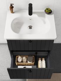 Lavabo con mobiletto con piano opaco Emil, Maniglia: alluminio rivestito, Antracite, Larg. 60 x Alt. 67 cm