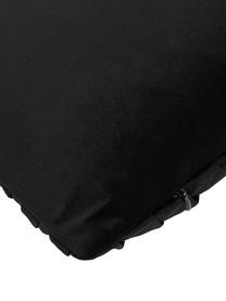 Housse de coussin en velours noir Lucie, 100 % velours de polyester, Noir, larg. 30 x long. 50 cm