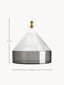 Aufbewahrungsdose Trullo, Griff: Kunststoff, metallisiert, Grau, Transparent, Ø 25 x H 27 cm