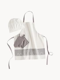 Set de chef de cuisine pour enfants Kids' Hub, 4 élém., 100% coton, Blanc, gris, Lot de différentes tailles