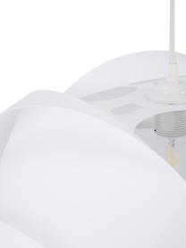 Grote hanglamp Ribbon, bouwpakket, Lampenkap: polypropyleen, polycarbon, Baldakijn: kunststof, Wit, Ø 60  x H 28 cm