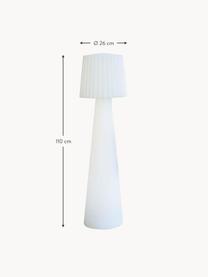 Prenosná exteriérová stojacia LED lampa Lady, Plast, Biela, V 110 cm