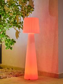 Mobiele outdoor LED vloerlamp Lady met kleurverandering, dimbaar, Kunststof, Wit, H 110 cm