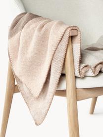 Decke Freya aus Wollgemisch, 40 % Nylon, 30 % Alpaka, 30 % Polyacryl, Beige, Taupe, Weiss, B 130 x L 170 cm