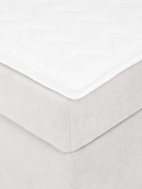 Boxspringbed Oberon, Matras: 5-zones pocketvering, Poten: kunststof, Geweven stof lichtbeige, B 160 x L 200 cm, hardheidsgraad H3