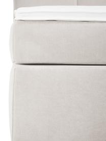 Boxspringbed Oberon, Matras: 5-zones pocketvering, Poten: kunststof, Geweven stof lichtbeige, B 160 x L 200 cm, hardheidsgraad H3
