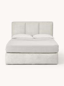 Cama continental Oberon, Patas: plástico Este producto es, Aspecto mármol blanco grisáceo, rosa dorado, An 160 x L 200 cm, dureza H3