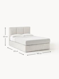 Boxspringbett Oberon, Matratze: 5-Zonen-Taschenfederkern, Webstoff Hellbeige, B 160 x L 200 cm, Härtegrad H2