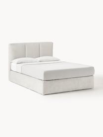 Boxspringbett Oberon, Matratze: 5-Zonen-Taschenfederkern, Füße: Kunststoff Dieses Produkt, Webstoff Hellbeige, B 160 x L 200 cm, Härtegrad H2