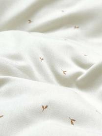 Parure de lit enfant coton bio Leaf, 100 % satin de coton bio, certifié GOTS, Blanc, orange, larg. 135 x long. 200 cm + 1 taies d'oreiller 80 x 80 cm