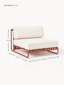 Modulo centrale da giardino Caio, Rivestimento: 100% poliestere Con 20.00, Struttura: alluminio, Bianco latte, terracotta, Larg. 95 x Prof. 115 cm