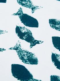 Wasserabweisende Kunststoff-Tischsets Fishbone, 2 Stück, Polyester, Weiss, Blautöne, B 33 x L 48 cm