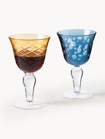 Wijnglazenset Cuttings, set van 6, Glas, Meerkleurig, H 17 cm