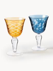 Wijnglazen Cuttings, set van 6, Glas, Meerkleurig, Ø 10 x H 17 cm, 250 ml