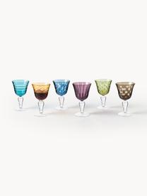 Verres à vin Cuttings, 6 élém., Verre, Multicolore, Ø 10 x haut. 17 cm, 250 ml