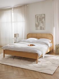 Dřevěná postel s čelem z vídeňské pleteniny Jones, Jasanové dřevo, Š 140 cm, D 200 cm