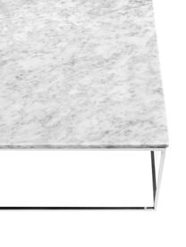 Table basse en marbre Gleam, Plateau : blanc, marbré Structure : chrome