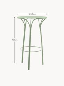 Table haute de jardin ronde Hiray, Ø 60 cm, Acier galvanisé, laqué, Vert sauge, Ø 60 cm