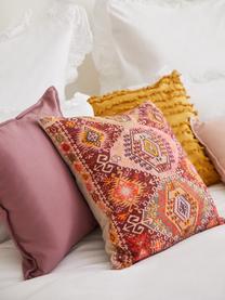 Funda de cojín de algodón Tarso, estilo étnico, Algodón, Rojo, rosa, naranja, beige, An 45 x L 45 cm
