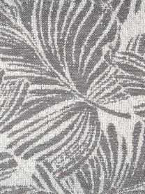 Kissen Hiro mit Kederumrandung und Blattmotiv, mit Inlett, Polyester, Dunkelgrau, Weiss, 30 x 50 cm