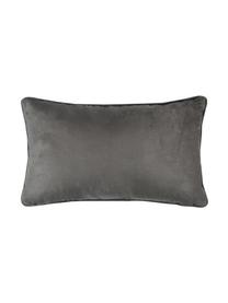 Coussin rectangulaire gris et blanc Hiro, Gris foncé, blanc