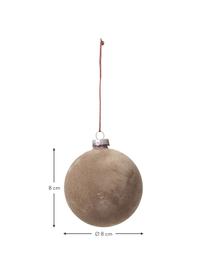 Fluwelen kerstballen Alcan Ø 8 cm, 3 stuks, Beige, Ø 8 cm