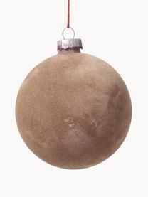 Fluwelen kerstballen Alcan Ø 8 cm, 3 stuks, Beige, Ø 8 cm