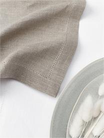 Serviettes de table en lin, avec ourlet Alanta, 6 pièces, Grège, larg. 42 x long. 42 cm