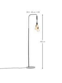 Große Stehlampe Oslo mit Betonfuß, Lampenfuß: Beton, Schwarz, Grau, H 190 cm