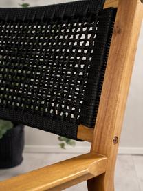 Krzesło ogrodowe Little John, Stelaż: drewno akacjowe, Czarny, beżowy, S 58 x G 64 cm