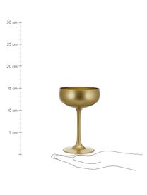 Copas pompadour de champán de cristal Elements, 6 uds., Cristal recubierto, Dorado, Ø 10 x Al 15 cm, 230 ml