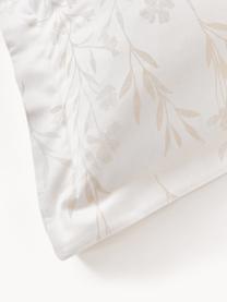 Federa in raso di cotone con motivo jacquard Hurley, Bianco crema, beige chiaro, Larg. 50 x Lung. 80 cm