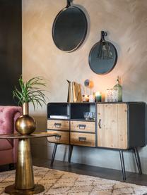 Credenza industrial Gin, Porte: legno di abate struttura, maniglie e piedini: grigio, Larg. 120 x Alt. 80 cm