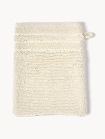 Washandjes Luxe met gestreepte rand, 2 stuks, Gebroken wit, Washandjes, B 16 x L 22 cm