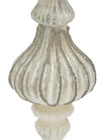 Handgefertigter Baumanhänger Norille, 2 Stück, Glas, Weiß, Ø 6 x H 12 cm