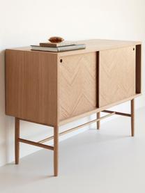 Buffet en chêne avec motif à chevrons Herringbone, Bois, larg. 100 x haut. 70 cm