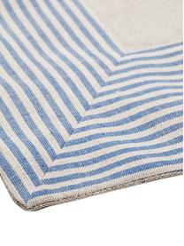 Linnenmix tafelkleed Milda in beige met blauwe strepen, Blauw, beige, Voor 2 - 4 personen (B 90 x L 90 cm)